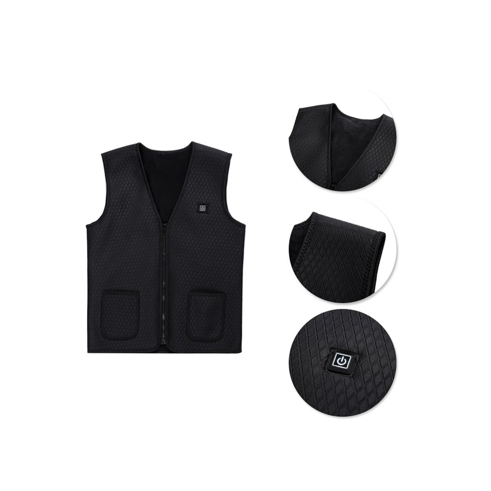 NNA Hommes Chauffage /Électrique USB Gilet De Chauffage en Fibre De Carbone Chauff/é Thermique V/êtements /Électrique Thermique V/êtements P/êche Randonn/ée Gilet M Marron